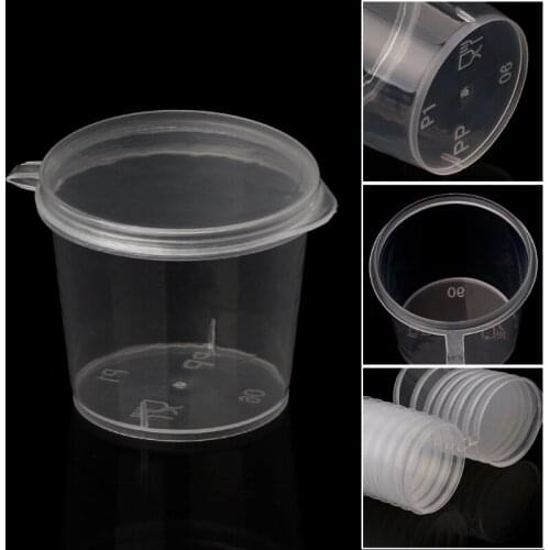 100Pcs 25ml Plastic Disposable Sauce Cups With Lid Food Storage Containers Boxes