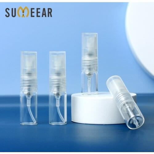 100 Pcs/Lot 1ml 2ml mini Perfume Spray Bottle Sample Empty Bottles Cosmetic Containers Portable Perfume Atomizer