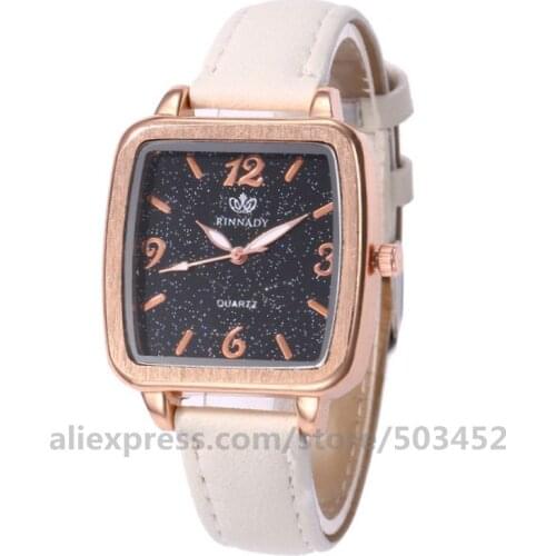 100pcs/lot RINNADY 919709 Regalos Para Square Shape Womans Watch Ladies Mujer Lady Leather Reloj Para Mujer Hot Sells