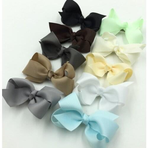 120pcs/lot 8cm Grosgrain Ribbon Hair Bows with Hair Clips For Women Baby Boutique HeadBows/Hairclips Girls' Hair Accessories DIY