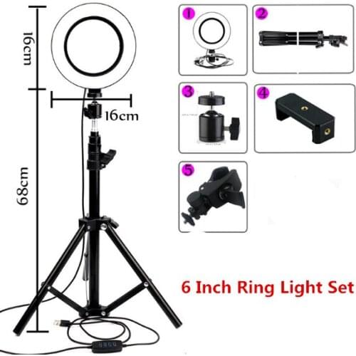 16cm26cm selfie ring light, with mobile phone camera stand photography lighting, with tripod remote control, for shooting video