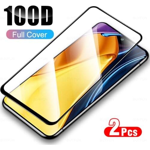 2Pcs Full Cover Tempered Glass For Xiaomi Poco M3 Pro 5G Glasses Protective Glass For Poko Poxo M 3 M3Pro X3 F3 Protection Film