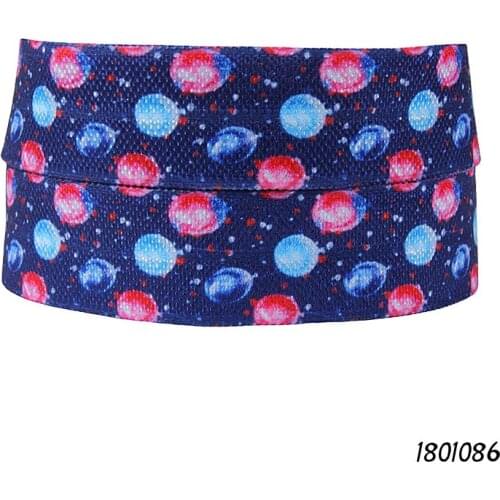 50 yards/lot) New arrival colorful air balloon printed fold over elastic for gift packing