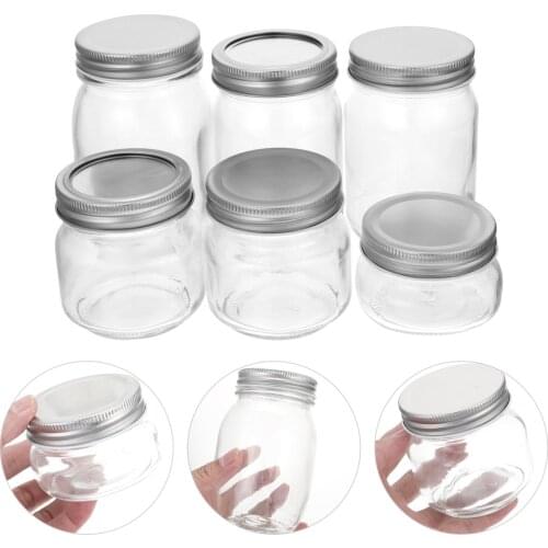 6pcs Glass Sealing Cans Glass Jam Containers Honey Glass Jars (Assorted Color)