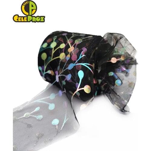 6cm 25Yards Illusory Color Tulle Mesh Roll Baking Cake Topper Tutu Pom Bow Soft Squine Organza DIY Wedding Birthday Decoration