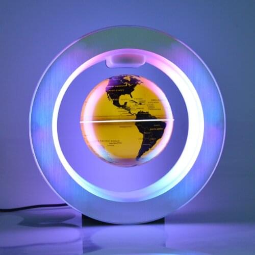 English 22CM brighten World Map Novelty Magnetic Levitation Floating Globe Tellurion With LED Light Decoration Office Ornament