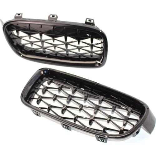 Car Front Diamond Grille For BMW 3 Series F30 F31 320i 328i 330i 335i 2013 2014 2015 2016 2017 2018 Gloss Black Meteor Style