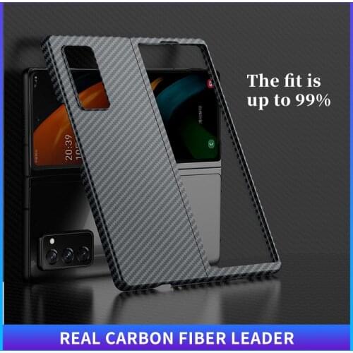 Carbon Fiber Cases For Samsung Galaxy Z Fold 2 Cover Aramid Fiber Cases SM F916B SM F916N W21 Z Fold 2 5G Phone Shell