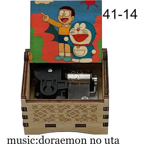 Wooden mechanical Doraemon No Uta Doraemon Theme Anime Music Box Birthday Gift For Christmas new year kids toy gifts