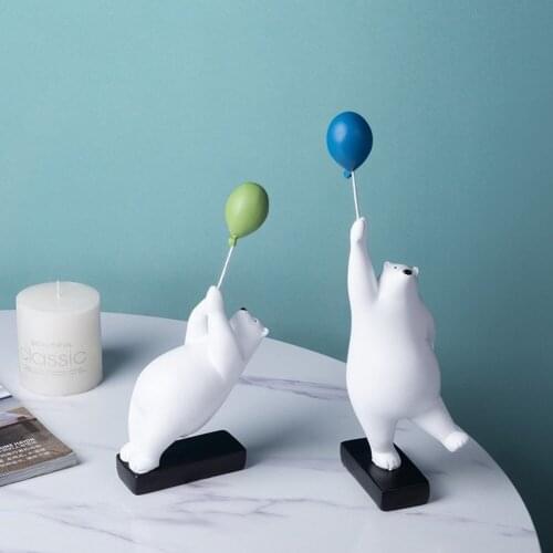 Creative cartoon balloon bear decoration resin statue modern home accessories living room desktop decoration childrens room