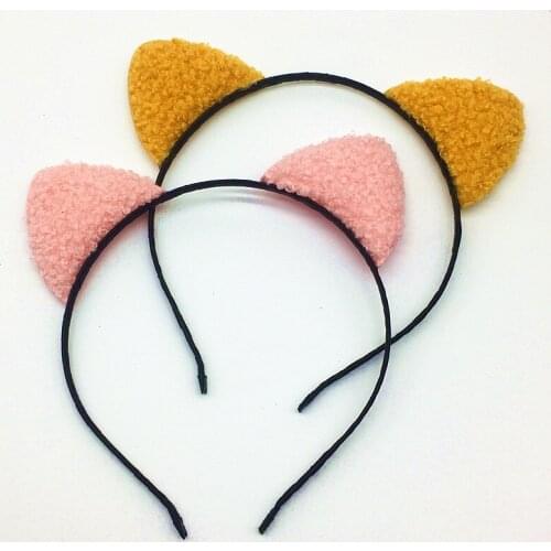 Cute fuzzy Cat Ears Hair band For Girl Manual Cat Ears Hairband Kid Hair Accessories For Women Cartoon Headband