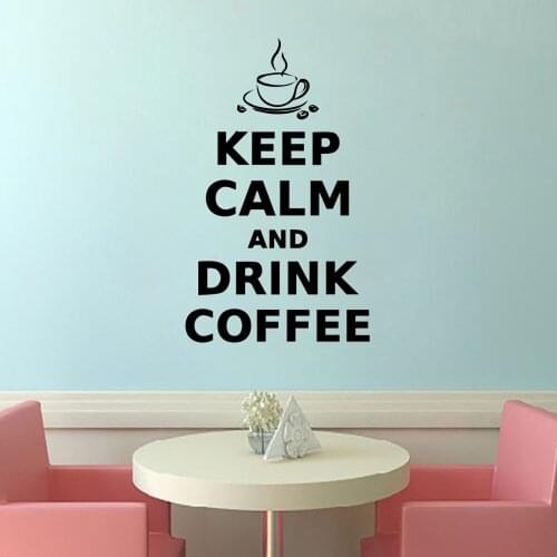 Cute Coffee Frase Tags Wall Stickers Personalized Creative Decor Living Room Bedroom Removable Background Wall Art Decal