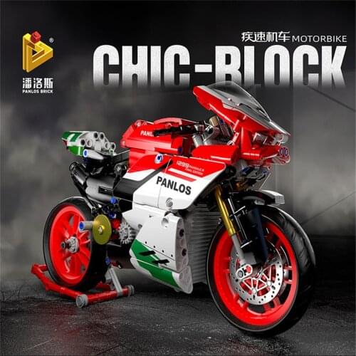 2021 New High-tech Motorcycle Model 803pcs Simulation High Speed Off-road Racing Motorbike Building Blocks MOC Bricks Boy Toys