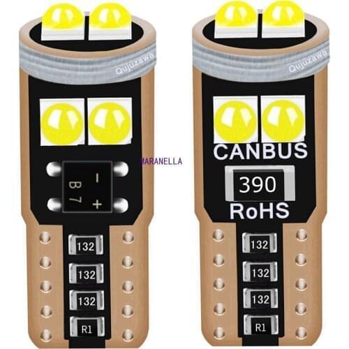 2Pcs New T10 W5W WY5W Super Bright LED Canbus No Error Car Interior Reading Dome Lights Auto Parking Lamp Wedge Tail Side Bulbs
