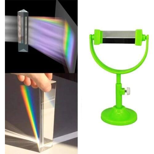 Prism Teaching Equipment Rainbow Splitter Bracket Carton Box Optical Glass Triangular