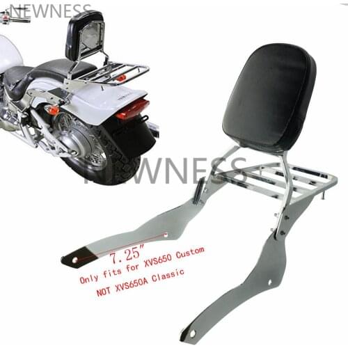 Motorcycle Passenger Backrest Sissy Bar with w/ Rear Luggage Rack Support Pad For Yamaha Dragstar Vstar 400 650 Custom 1996-2011