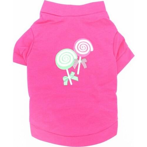 Pet Supplies Dog Clothes Summer Dog T-shirt Black White Dog Vest Cute Sweet Solid Color Comfortable Fashion Pink Thin Shirts