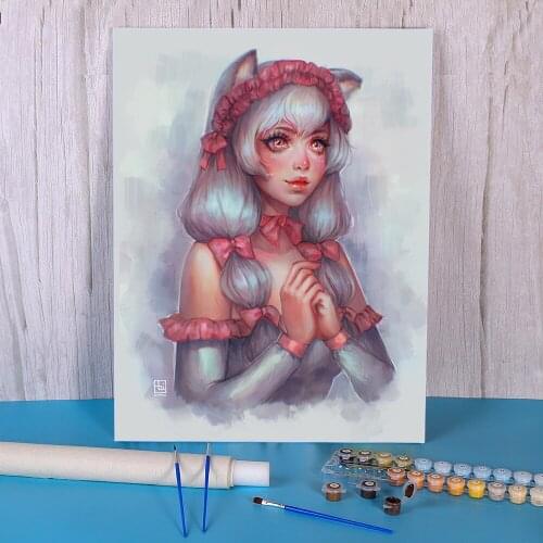 Cartoon Girl Woman Painting By Numbers Package Oil Paints 40*50 Canvas Pictures Wall Decoration Crafts Adults Handiwork