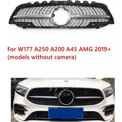 Silver Diamond Front Grille Grill for Benz A Class W177 A250 A200 A45 AMG 2019