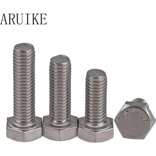 10pcs / lot DIN933 \ GB5783 M8x75mm M8 * 75mm hexagonal stainless steel 304 bolts outside the screw