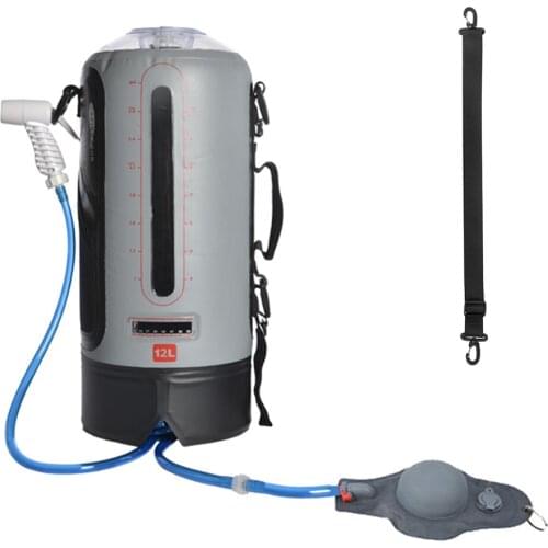 Water Bag Collapsible Water Container 12L/20L Portable Camping Shower Bag Water Bag with Air Pump for Outdoor Camping Goods