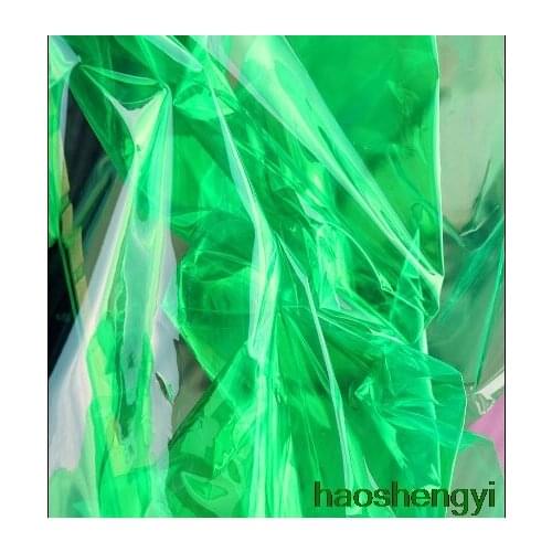High quality bright emerald green liquid laser film fabric, waterproof leather garment fabric