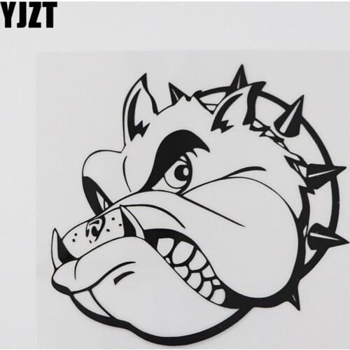 YJZT 12.4CMX11.5CM Wicked Dog Pet Animal Collar Decal Vinyl Car Sticker Black/Silver 8A-0570