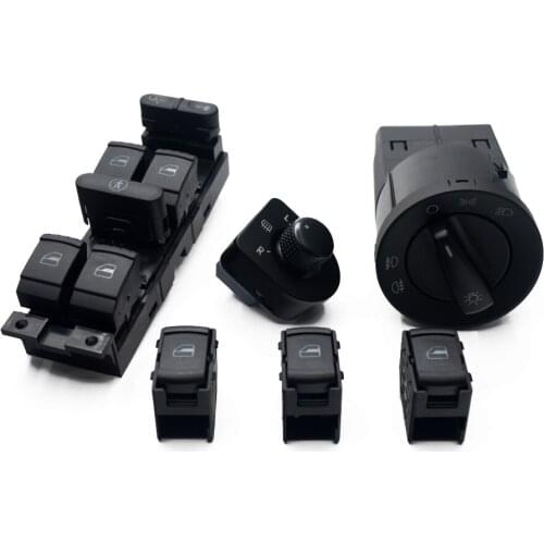 Mirror headlight&window switch for VW JETTA GOLF MK4 POLO BORA A4 Passat B5 BEETLE 1C0941531 1J1959565F 1GD959855C 1J4959857D