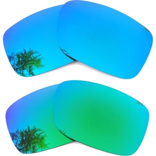Ice Blue Mirrored & Green Mirrored Polarized Replacement Lenses for X Squared Frame 100% UVA & UVB