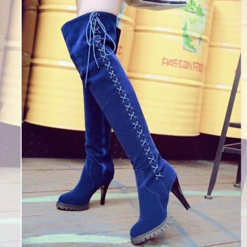 PXELENA Design Lace Up Zip Autumn Thigh High Boots Women Retro Stiletto High Heels Over The Knee Riding Knight Boots Lady Shoes