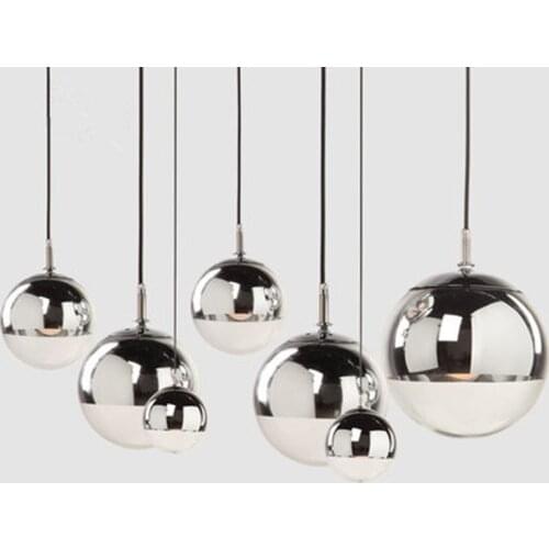 Nordic Art Gold Chandelier Modern Design Glass Ball LED Chandelier Mirror Shadow Bedroom Bar Living Room Glass Ball Lamp
