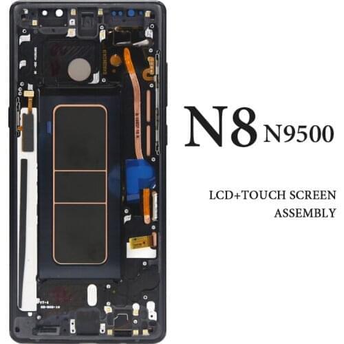 1PCS 6.3"Screen For Samsung Note 8 N950F LCD display digitizer touch screen with frame assembly For Samsung Note 8 LCD display