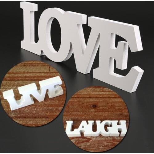 1PC LOVE Letter Wooden Wall Decor Home Decoration Painted Party Wedding Supplies Color: White
