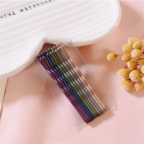 10PC Fashion Hair Clip Candy Color Hair Pins Girls Cute Women Frosted Korean Hair Accessories Headwear Wavy Invisible Snaps