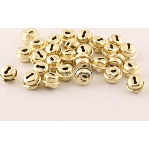 100pcs/lot 10mm bead bell light Gold color Metal Jingle bell small bells Jewelry Pendant Bracelet Christmas Decoration