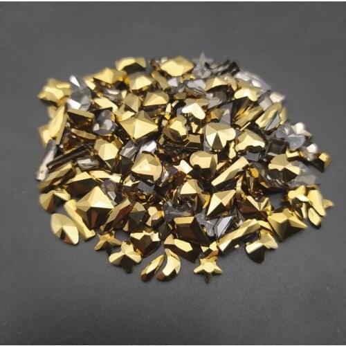 100pcs/pacK Crystals Nail Diamond Stone Gold Retro Design Glass Rhinestones For 3D Nails Art Decorations