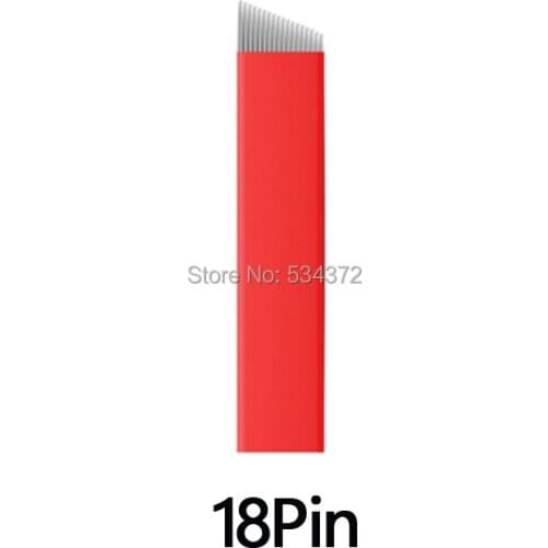 18 PinX50pcs Permanent Eyebrow Makeup Blades Tattoo Manual Needle For Microblading Pen Machine 3D Eyebrow Microblading