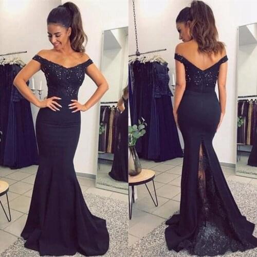 2019 Elegant V-neck Burgundy, Red, Black, Blue Dresses, Long Dresses For prom, Lace Evening Dresses with open back By Handmade