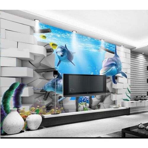 3d photo wallpaper 3d murals wallpaper custom Mediterranean mural HD Underwater World 3D Wall Background tv wall home decoration