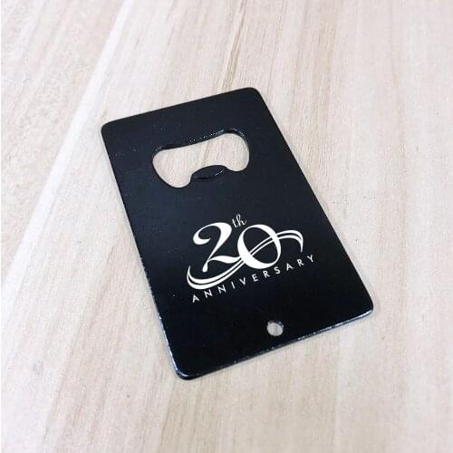 Promotional Gift Item Credit Card Shaped Aluminum Beer Bottle Opener Custom Logo Engraved Personalized Black Bottle Opener Card