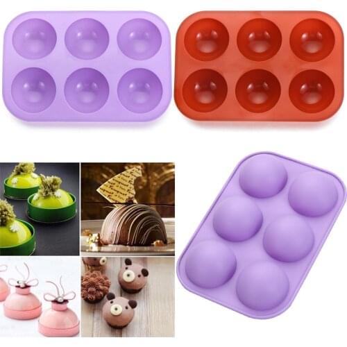 6 Cavity Half Ball Sphere Cake Silicone Mold Muffin Candy Chocolate Baking Mould Non Stick Cupcake Pan Half Ball Sphere Mold