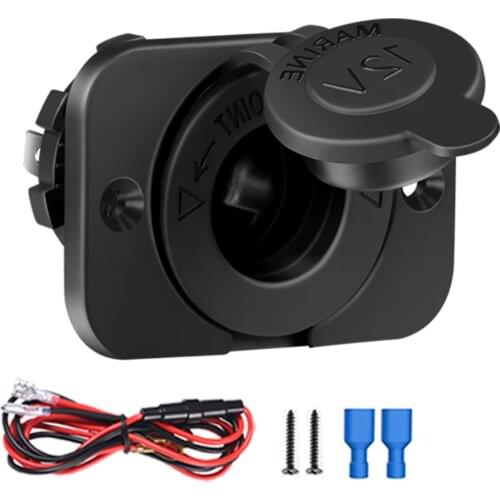 Cigarette Lighter Socket adapter Car Power Outlet Socket Receptacle 12V Waterproof Plug with Wire Fuse DIY Kit
