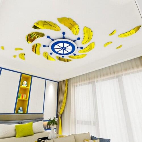 Nordic chandelier decoration Acrylic Wall Sticker 3D stereo living room Entrance restaurant background room Layout Wall Sticker