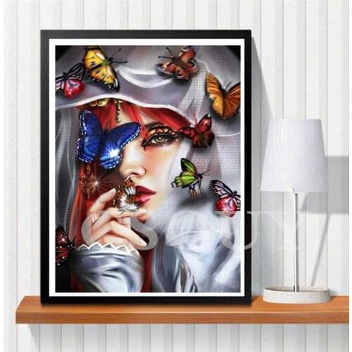Diy Diamond Painting Cross Stitch Butterfly Beauty Full Resin Square Round Diamond Embroidery Home Mosaic Needlework Rhinestones