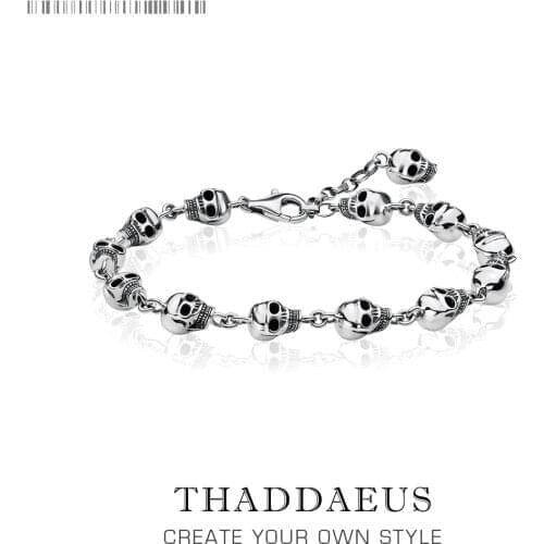 Skulls Link Chain Bracelets 2019 Punk 925 Sterling Silver Trendy Fashion Rebel Street Jewelry Europe Style For Men Women Gift