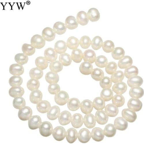 Clearance Cultured Potato Freshwater Pearl Beads With Troll White 9-10mm Approx 0.8mm Sold Per Approx 15.3 Inch Strand Pearls