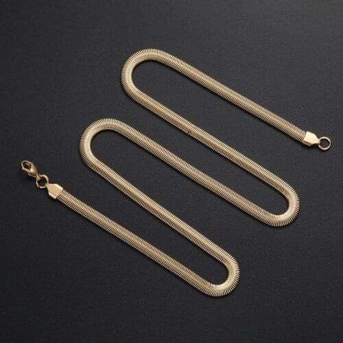 Wholesale Price 6MM 316L Stainless Steel Plated Gold Black Snake Chain Necklace Fashion Party Gift Jewelry For Men and Women