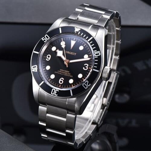 Corgeut Mechanical Watch Miyota luminous Schwarz Bay Men Automatic Sport Swim Clock Luxury Brand male Mechanical Wrist Watches
