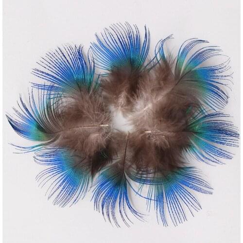 Natural Iridescent Blue Peacock Feathers for Crafts 3-5cm/1-2 " Jewelry Making Christmas Costume Plumas Plumage Carnival Plumes