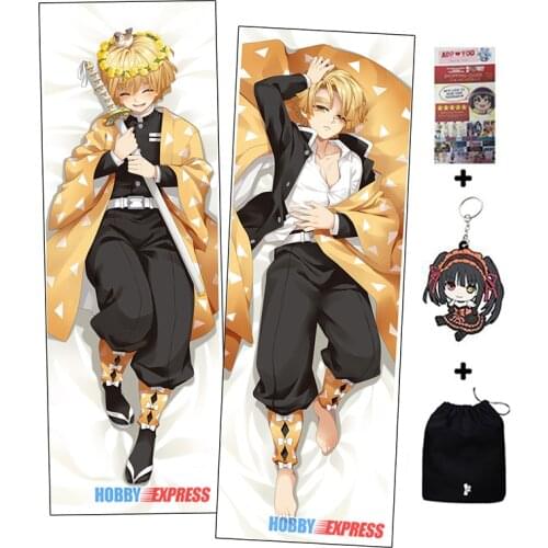 Hobby Express Anime Dakimakura Japanese Otaku Husbando Hugging Body Pillow Cover Zenitsu Agatsuma KNY ADP19097-2